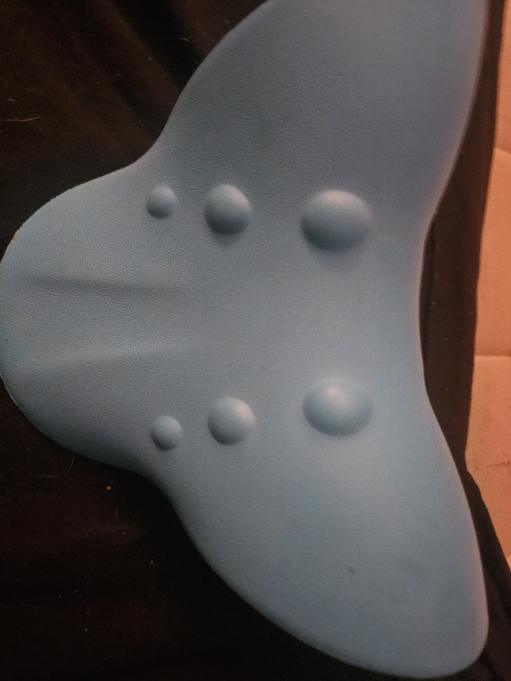 Blue Ergonomic Bath Pillow with Raised Massage Dots
